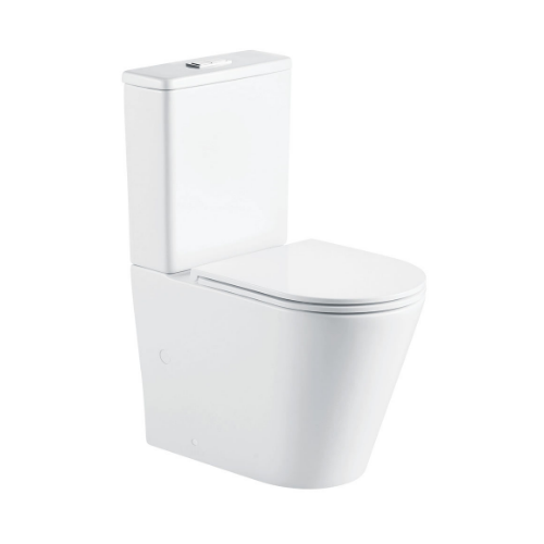 Fienza Aluca Tornado Flush Back To Wall Toilet Suite Gloss White With