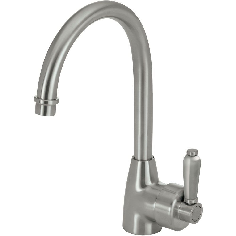 Fienza Eleanor Gooseneck Sink Mixer, Brushed Nickel / Brushed Nickel