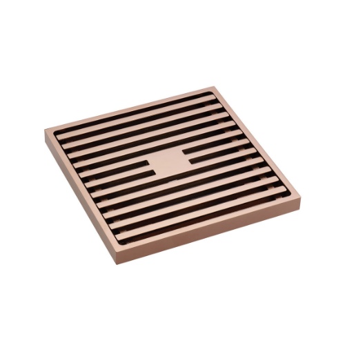 Fienza Square Slim Grate Floor Waste, 88mm Outlet, Rose Gold Thrifty