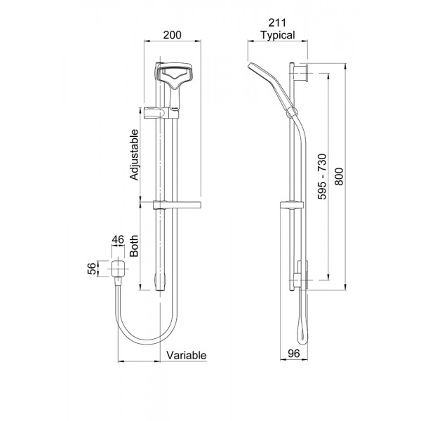 Methven Rua Aurajet Rail Shower Chrome - Thrifty Bathrooms and Plumbing ...