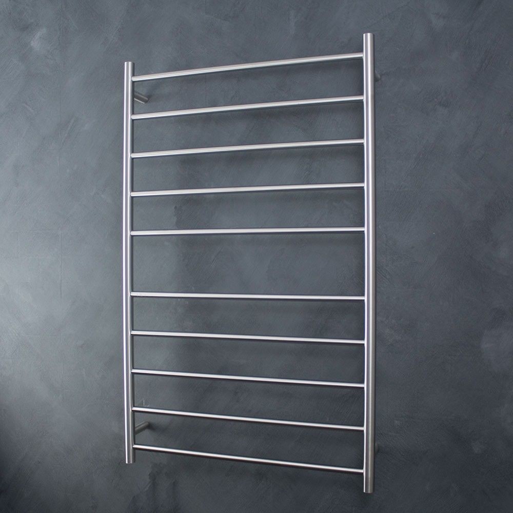 Radiant Heated Towel Rails Satin Brushed Round Bars 750mm - Thrifty ...