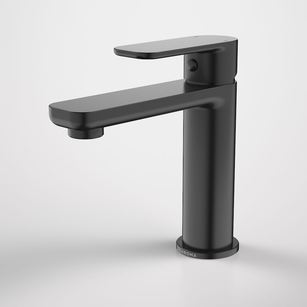Caroma Luna Basin Mixer 6 Star Black Thrifty Bathrooms