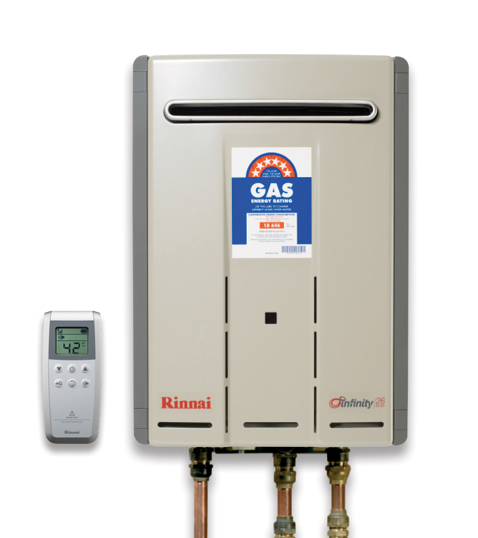 Rinnai Infinity 26 Touch Gas Continuous Flow Hot Water 60 degrees