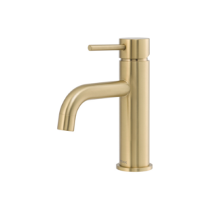 MIXX ANISE BASIN MIXER CURVED SPOUT BRUSHED GOLD