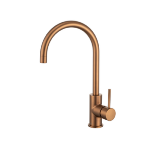 MIXX ANISE ROUND GOOSENECK SINK MIXER BRUSHED BRONZE LEAD FREE