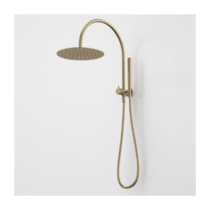 Caroma Liano II Compact Twin Shower with Overhead - Brushed Brass