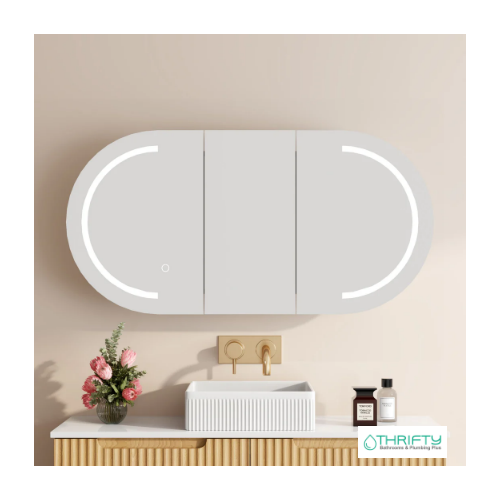 Mercio Athena 1200mm LED Oval Wall-Hung Shaving Cabinet AT-12060O-MW