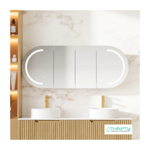 Mercio Athena 1500mm LED Oval Wall-Hung Shaving Cabinet AT-15060O-MW