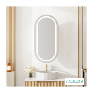 Mercio Athena 450 x 900mm LED Oval Wall-Hung Shaving Cabinet - Single Door AT-4590O-MW