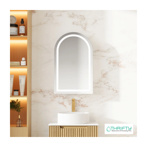 Mercio Athena 500 x 900mm LED Arch Wall-Hung Shaving Cabinet - Single Door AT-5090A-MW