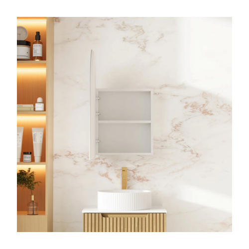 Mercio Athena 500 x 900mm LED Arch Wall-Hung Shaving Cabinet - Single Door AT-5090A-MW - Image 2