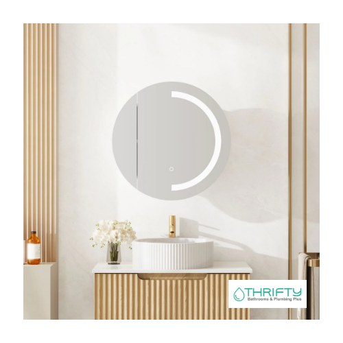 Mercio Athena 600mm LED Round Wall-Hung Shaving Cabinet - Single Door