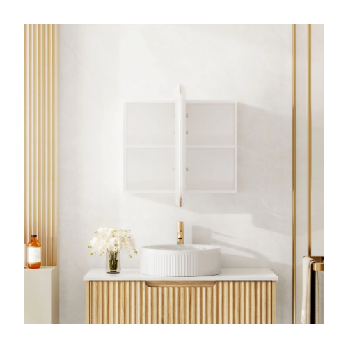 Mercio Athena 900mm LED Oval Wall-Hung Shaving Cabinet AT-9060O-MW - Image 2