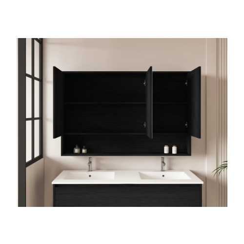 Mercio HERA 1200mm Shaving Cabinet - Black Oak HES-1203-BO - Image 2