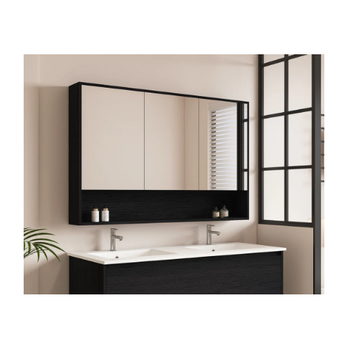 Mercio HERA 1200mm Shaving Cabinet - Black Oak HES-1203-BO - Image 3