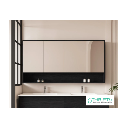 Mercio HERA 1500mm Shaving Cabinet - Black Oak HES-1504-BO