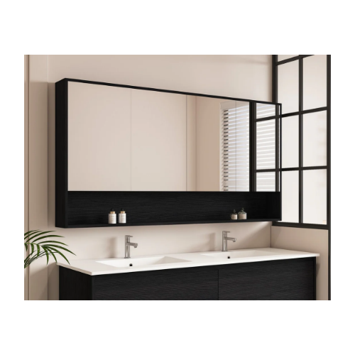 Mercio HERA 1500mm Shaving Cabinet - Black Oak HES-1504-BO - Image 3