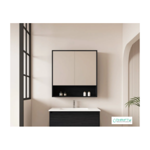 Mercio HERA 750mm Shaving Cabinet - Black Oak HES-752-BO