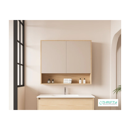 Mercio HERA 900mm Shaving Cabinet - Tas Oak HES-902-TO