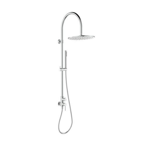 Fienza Kaya Wall Mounted Outdoor Twin Shower, Brushed Stainless Steel