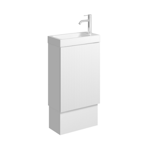 Fienza Denzel Minka 450 Vanity on Kickboard No Overflow Satin White - Image 2