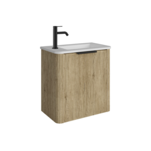 Fienza Minka Mini 550 Wall-Hung Vanity Left Hand Tap Scandi Oak