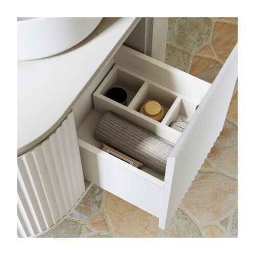 Fienza Empire Pill Satin White 900 Wall Hung Cabinet - Image 3