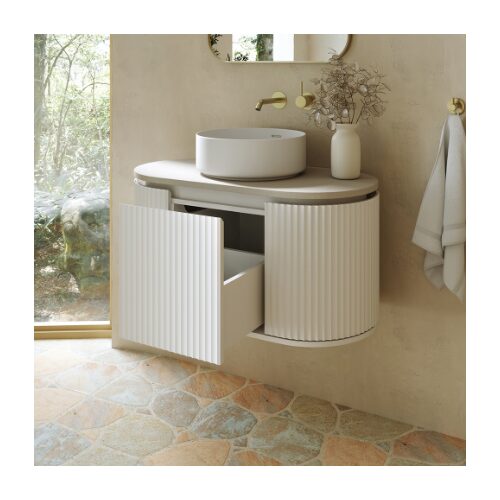 Fienza Empire Pill Satin White 900 Wall Hung Cabinet - Image 5