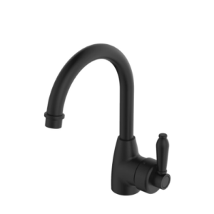 Fienza Eleanor Gooseneck Basin Mixer Matte Black Matte Black