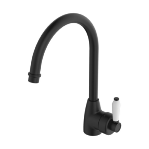Fienza Eleanor Gooseneck Sink Mixer Matte Black  Ceramic