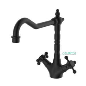 Fienza Lillian Shepherds Crook Sink Mixer Matte Black