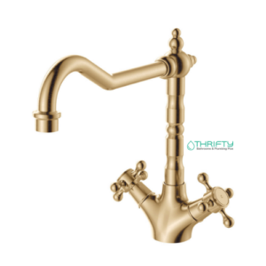 Fienza Lillian Shepherds Crook Sink Mixer Urban Brass