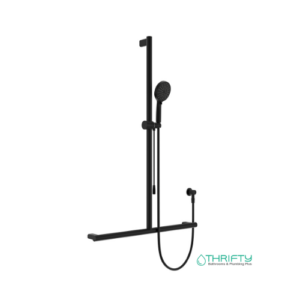 Fienza Care Inverted T Rail Shower with Push Pull Slider Matte Black