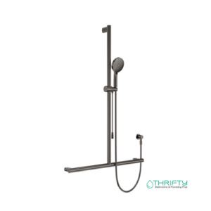 Fienza Care Inverted T Rail Shower with Push Pull Slider Gun Metal