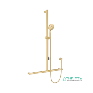 Fienza Care Inverted T Rail Shower with Push Pull Slider Urban Brass