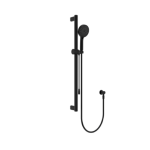 Fienza Care Rail Shower with Push Pull Slider Matte Black