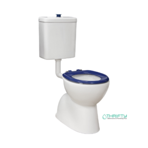 Fienza Stella Care Adjustable Link Toilet Suite Gloss White with Blue Seat