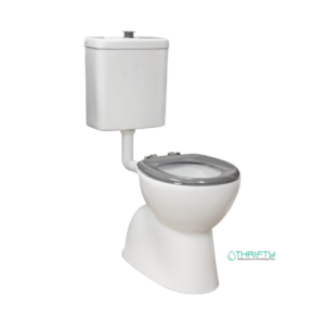 Fienza Stella Care Adjustable Link Toilet Suite Gloss White with Grey Seat