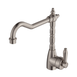 Fienza Eleanor Shepherds Crook Sink Mixer Brushed Nickel  Brushed Nickel