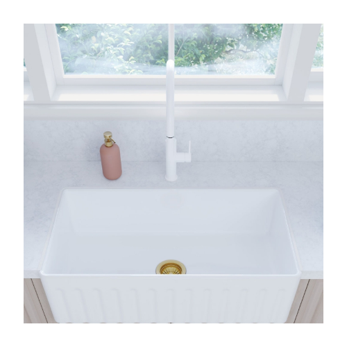 Fienza Kaya Pull-Out Sink Mixer Matte White - Image 2