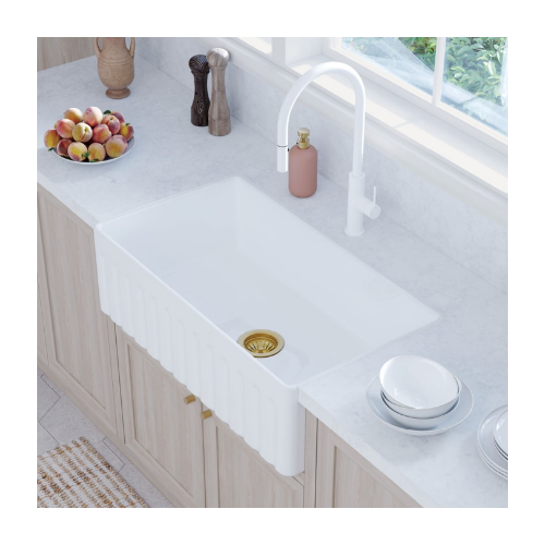 Fienza Kaya Pull-Out Sink Mixer Matte White - Image 3