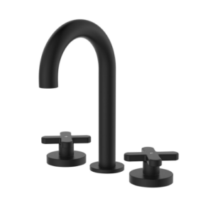 Fienza Kaya Round Hob Set Cross Taps Matte Black
