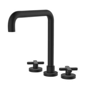 Fienza Kaya Squareline Hob Set Cross Taps Matte Black