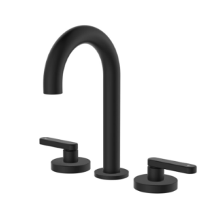 Fienza Kaya Round Hob Set Lever Taps Matte Black