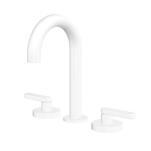 Fienza Kaya Round Hob Set Lever Taps Matte White