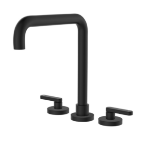 Fienza Kaya Squareline Hob Set Lever Taps Matte Black