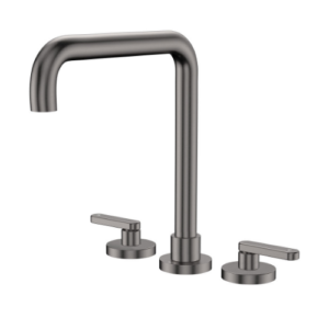 Fienza Kaya Squareline Hob Set Lever Taps Gun Metal