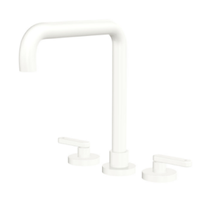 Fienza Kaya Squareline Hob Set Lever Taps Matte White
