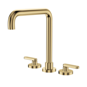 Fienza Kaya Squareline Hob Set Lever Taps Urban Brass