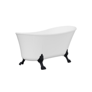 Fienza Clawfoot Freestanding Acrylic Bath 1500mm Matte Black Feet